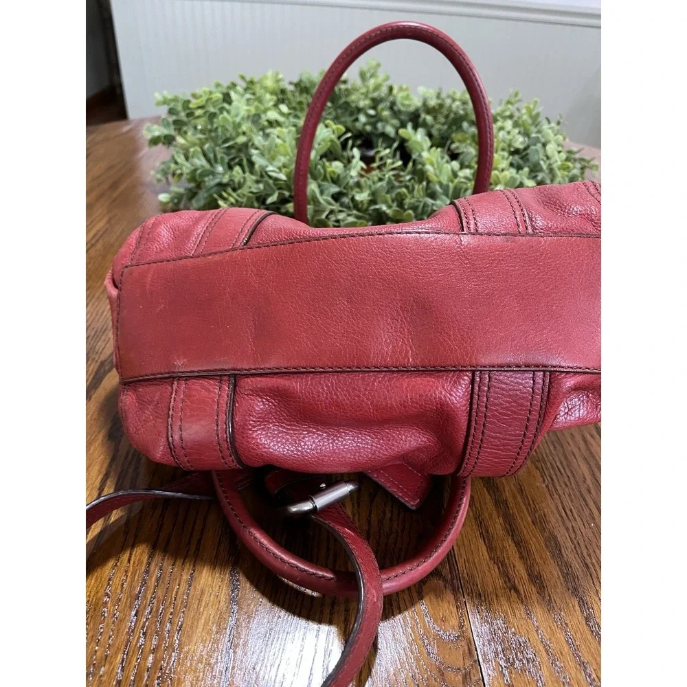 Vintage Red Fossil Long Live Vintage 1954 Key Shoulder Leather Bag With Key Y2K